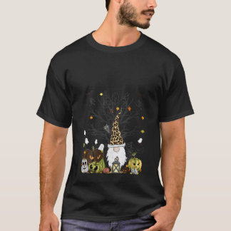Womens Gnome Leopard Pumpkin Tee Monsters Bats Gho