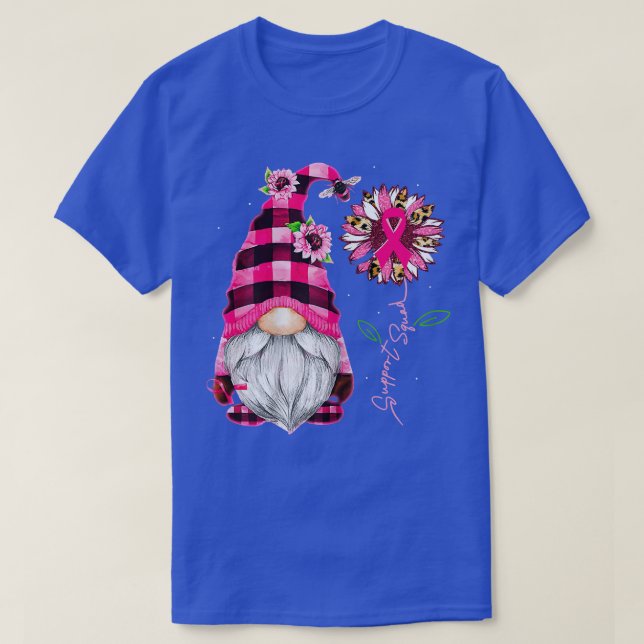 Womens Gnome Support Squad Leopard Warrior Breast  T-Shirt (Design Front)