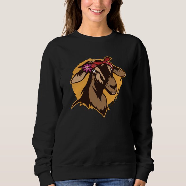 Womens Goats Bandana Goat Farm Animal Sweatshirt (Front)
