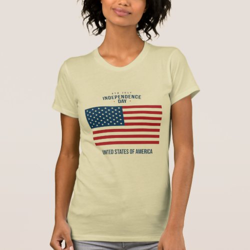 Women's "God Bless The USA" Patriotic Flag Tee