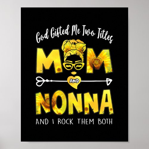 Womens God Gifted Me Two Titles Mom And Nonna Poster