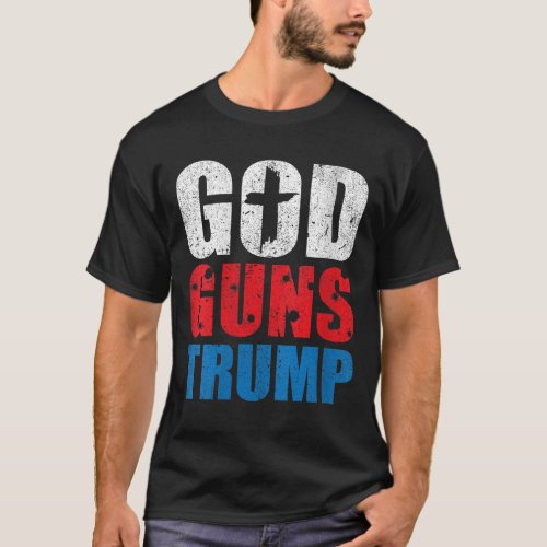 Womens God Guns Trump 2020 Election Donald MAGA Re T_Shirt