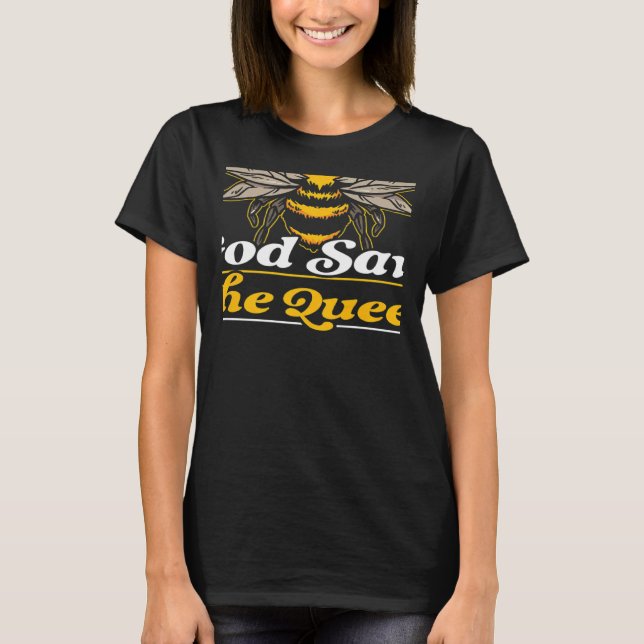Womens God Save The Queen Beekeeping Bee Beekeeper T-Shirt (Front)