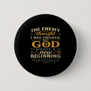 Womens God Wrote A New Beginning Faith Based Insra Button