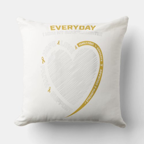 Womens Gold Memory Of My Granddaughter Childhood Throw Pillow