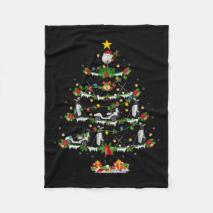 Womens Golf Christmas Tree Lights Golf Srts Player Fleece Blanket