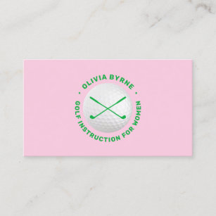 Women's Golf Instructor Crossed Clubs  Business Card