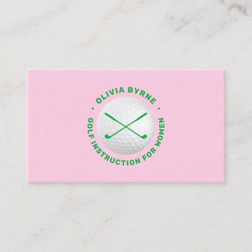 Womens Golf Instructor Crossed Clubs  Business Card