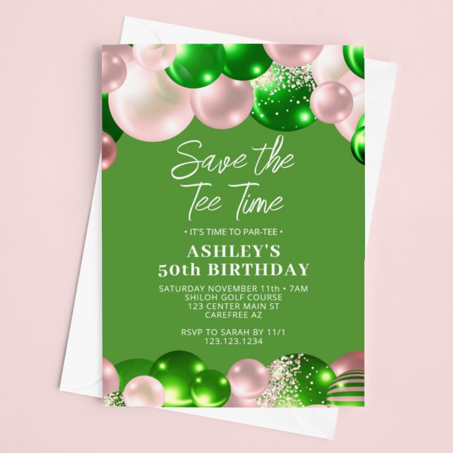 Women's Golf Par-Tee 50th Birthday Invitation (Creator Uploaded)