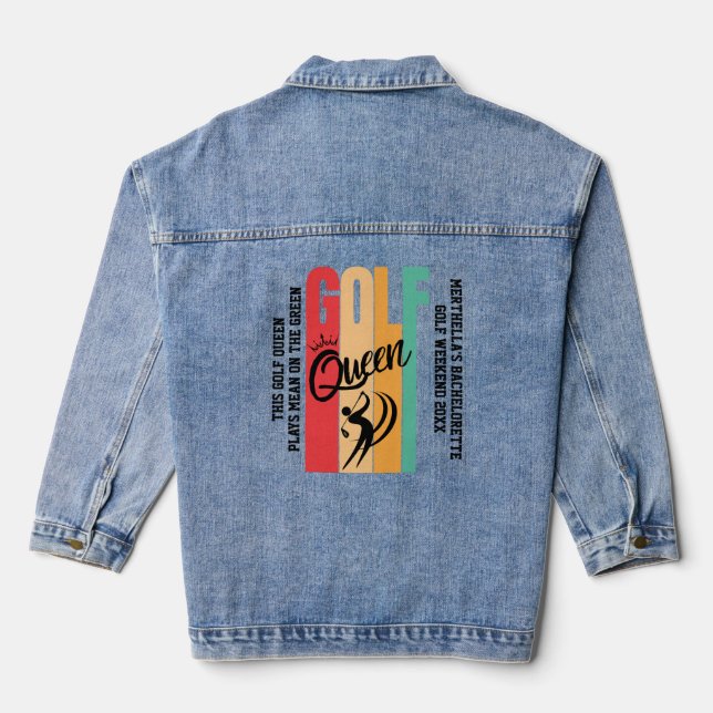 Women's GOLF QUEEN Custom Denim Jacket (Back)