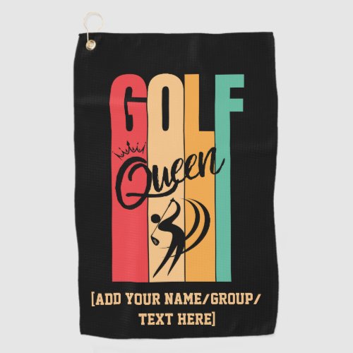 Womens GOLF QUEEN Custom Name Golf Towel