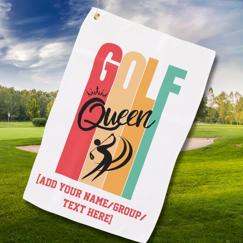 Womens GOLF QUEEN Custom Name Golf Towel