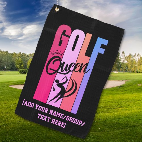 Womens GOLF QUEEN Custom Name Golf Towel