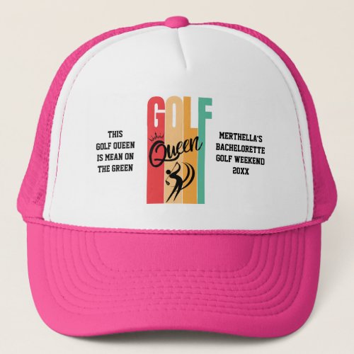 Womens GOLF QUEEN Custom Trucker Hat