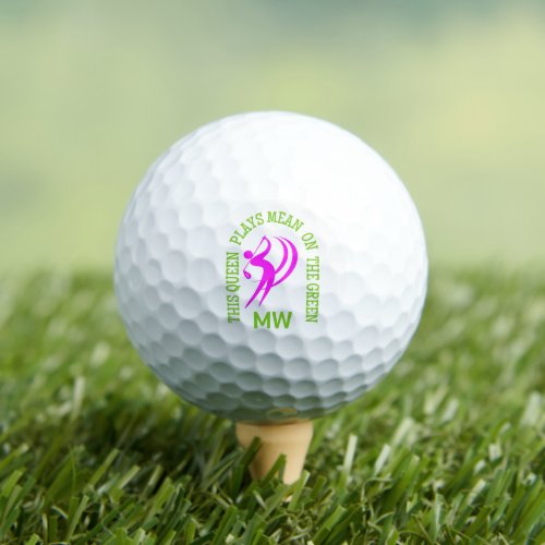 Womens Golf QUEEN PLAYS MEAN ON THE GREEN  Golf Balls