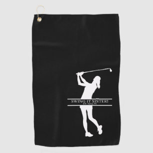 Womens Golf Silhouette Personalized Monogram City Golf Towel