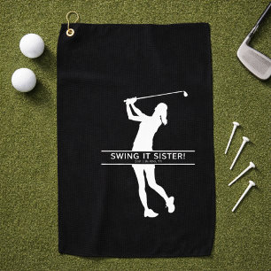 Womens Golf Silhouette Personalized Monogram City Towel
