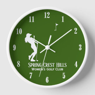 Women's Golf Two Lines Personal Text Clock