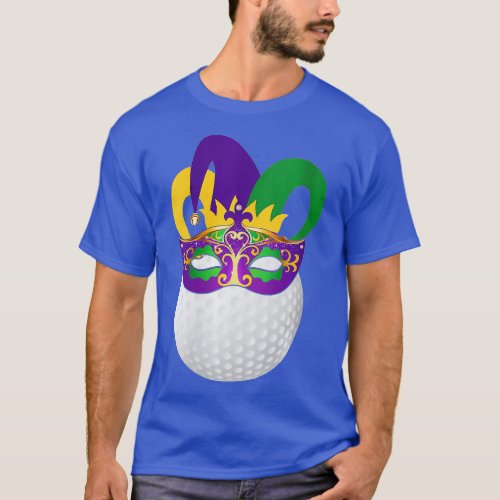 Womens Golf Wearing Mardi Gras Carnival Mask Golf  T_Shirt