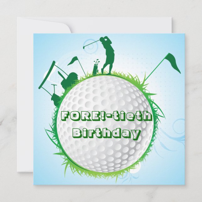 Women's Golfing 40th Birthday Invitation (Front)