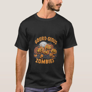 Womens Gourd geous Zombies Spooky Zombie Pumpkins  T-Shirt
