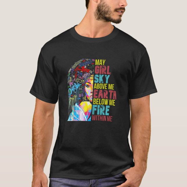Womens Grafitti May Girl African American Black Gi T-Shirt (Front)