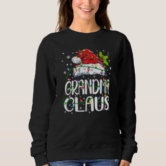 Womens Grandma Claus Shirt Christmas Lights Pajama