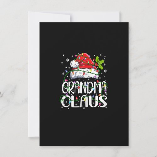 Womens Grandma Claus Shirt Christmas Lights Pajama Invitation