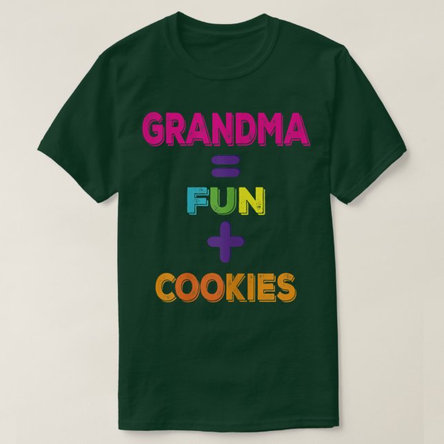 Womens Grandma Equals Fun Plus Cookies Funny Grand T-Shirt (Design Front)