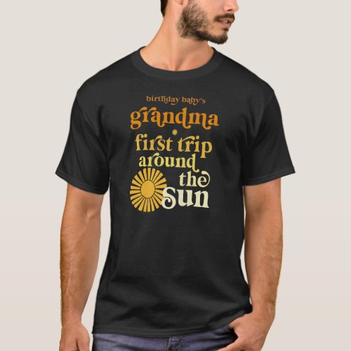 Womens Grandma First Trip Around The Sun Birthday  T_Shirt