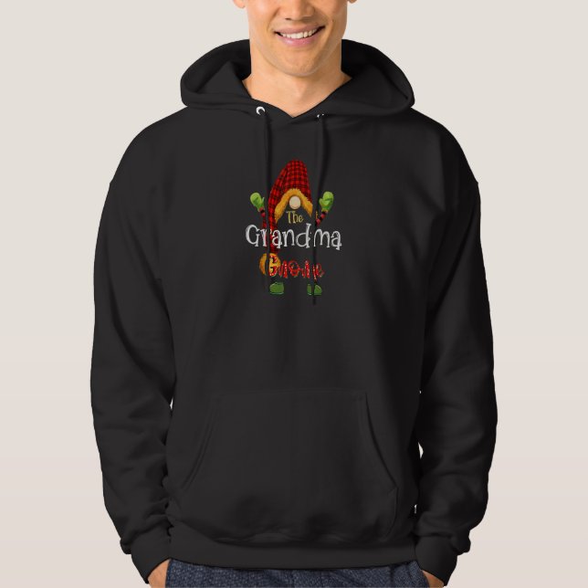 Womens Grandma Gnome Christmas Pajamas Matching Fa Hoodie (Front)