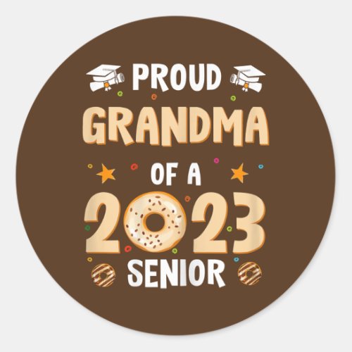 Womens Grandma Graduation Class Of 2023 Senior Classic Round Sticker