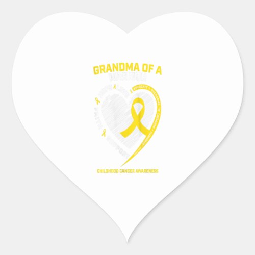 Womens Grandma Grandson Granddaughter Childhood Heart Sticker