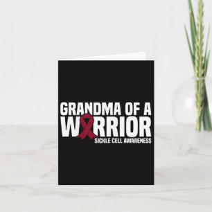Womens Grandma Of A Warrior Burgundy Ribbon Sickle Card