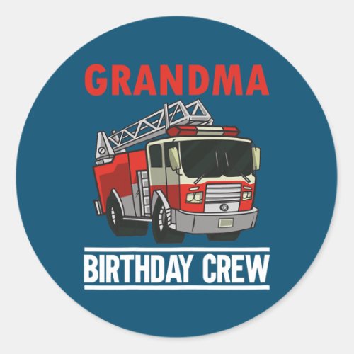 Womens Grandma Of Firefighter Boy Matching Classic Round Sticker