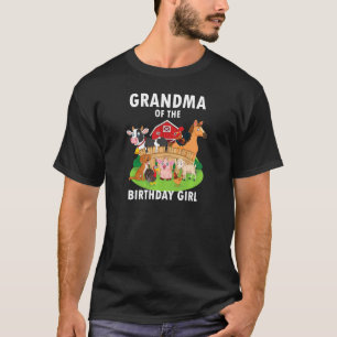 Womens Grandma Of The Birthday Girl Farm Animal Ma T-Shirt