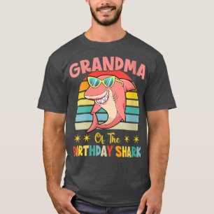 Womens Grandma Of The Shark Birthday Family Birthd T-Shirt