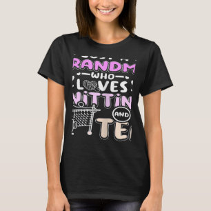 Womens Grandma who loves knitting and tea T-Shirt