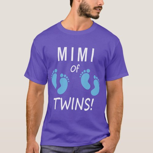 Womens Grandmother Mimi of Twin Boys Blue Baby Foo T_Shirt