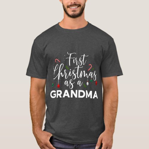 Womens Grandmother Saying First Christmas As A Gra T_Shirt