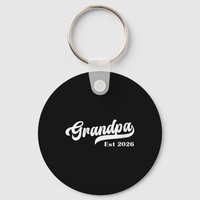 Womens Grandpa Est 2026 New Grandfather Design V-n Keychain (Front)