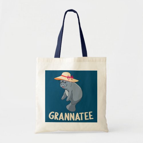 Womens Grannatee Manatee for Grandma Manatees Tote Bag