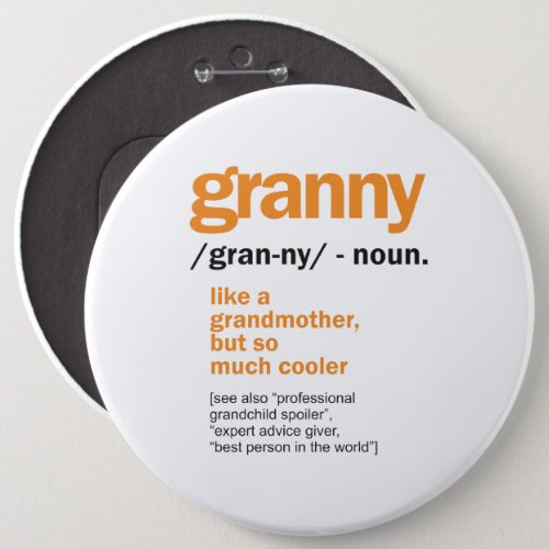 Womens Granny Definition Grandma Gift Button