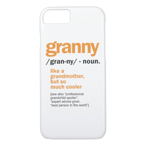 Womens Granny Definition Grandma Gift iPhone 87 Case