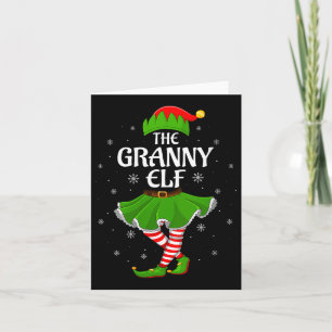Womens Granny Elf Christmas Family Girls Women Elf Card