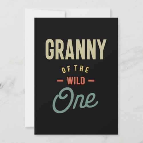 Womens Granny Of The Wild One Grandma Gift Invitation