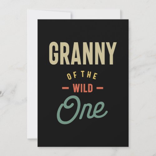 Womens Granny Of The Wild One Grandma Gift Thank You Card