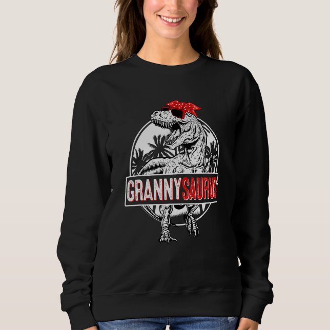 Womens Granny Saurus Dinosaur  Grannysaurus Rex Sweatshirt (Front)
