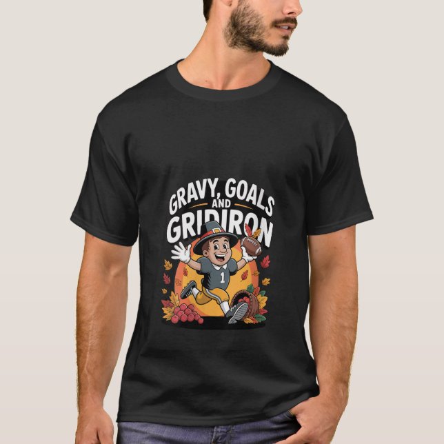 Womens Gravy Football Happy Thanksgiving Humor Fun T-Shirt (Front)
