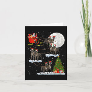 Womens Great Dane Dog Santa Sleigh Flying Funny Ma Card